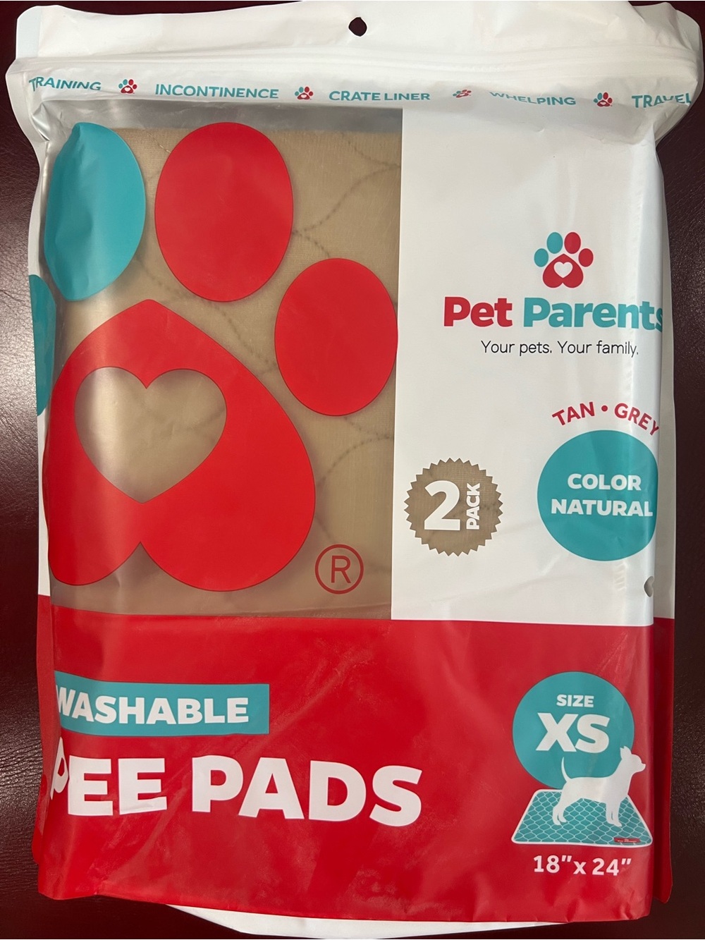 🆕 Pet Parents WASHABLE Pee Pads set of 2 XS 18” X 24”